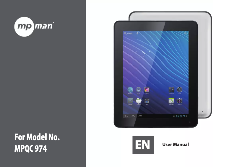 Page 1 de la notice Manuel utilisateur Mpman MPQC 974 IPS