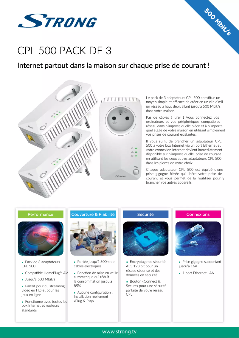 Page 1 de la notice Manuel utilisateur Strong CPL 500