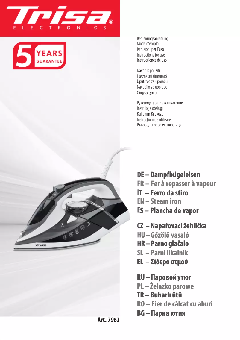 Page 1 de la notice Manuel utilisateur Trisa Prof. Steam i6242 7962.4245