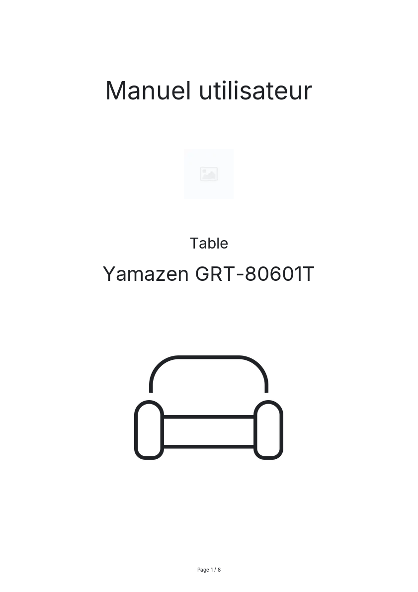 Image de la première page du manuel de l'appareil GRT-80601T