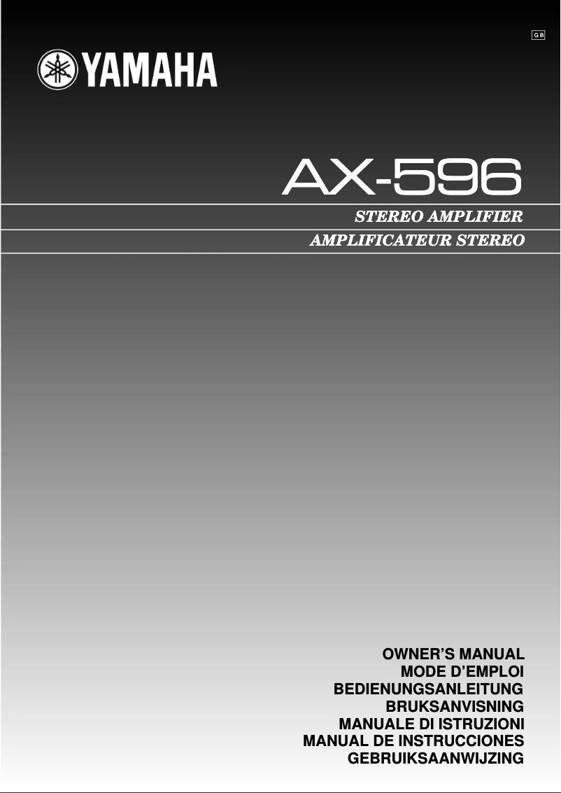 Page 1 de la notice Manuel utilisateur Yamaha AX-596