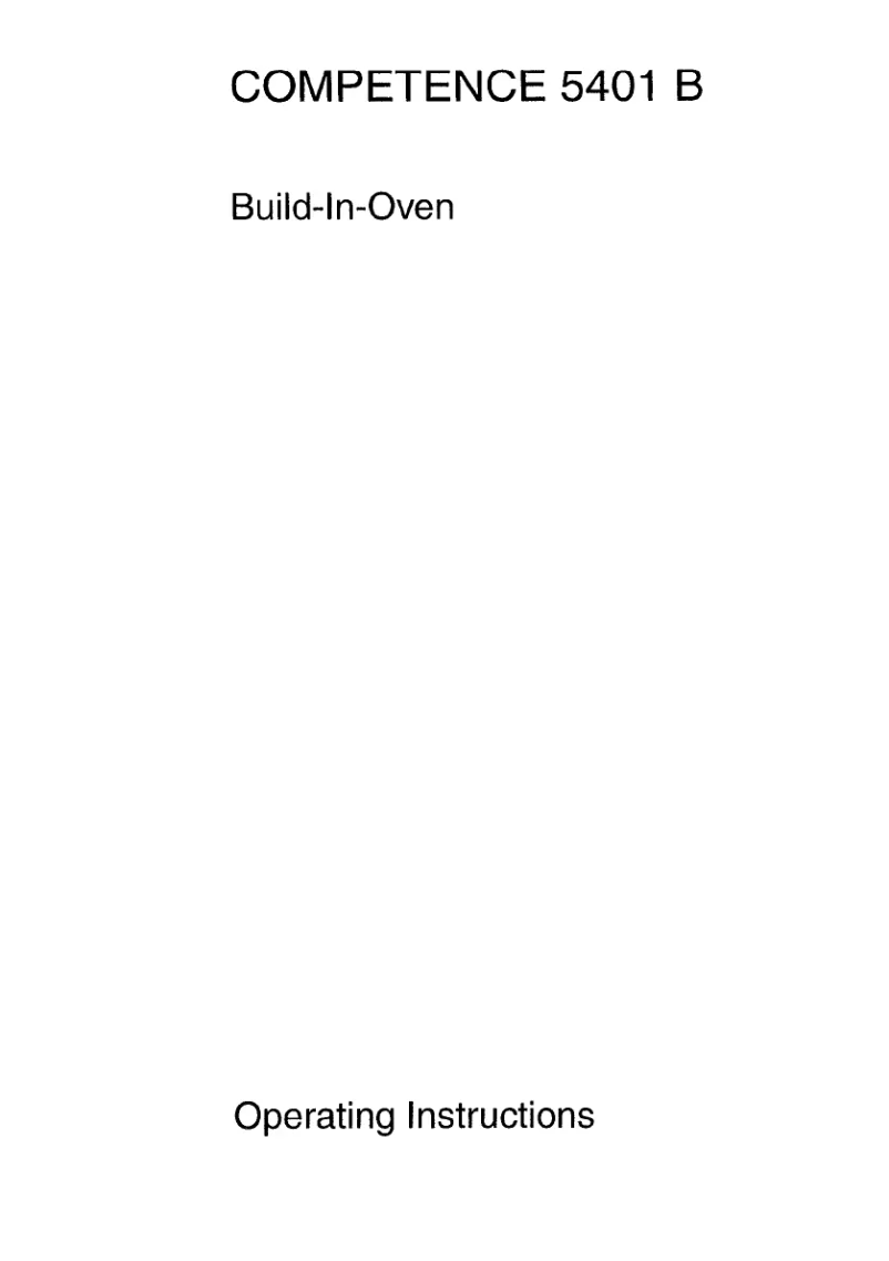 Image de la première page du manuel de l'appareil Competence 5401 B d