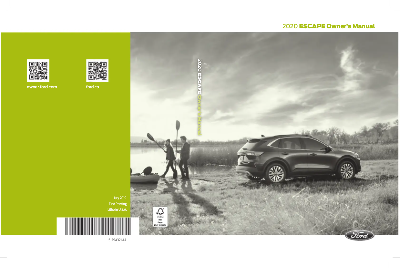 Page n°1 - Manuel utilisateur Ford Escape (2019)