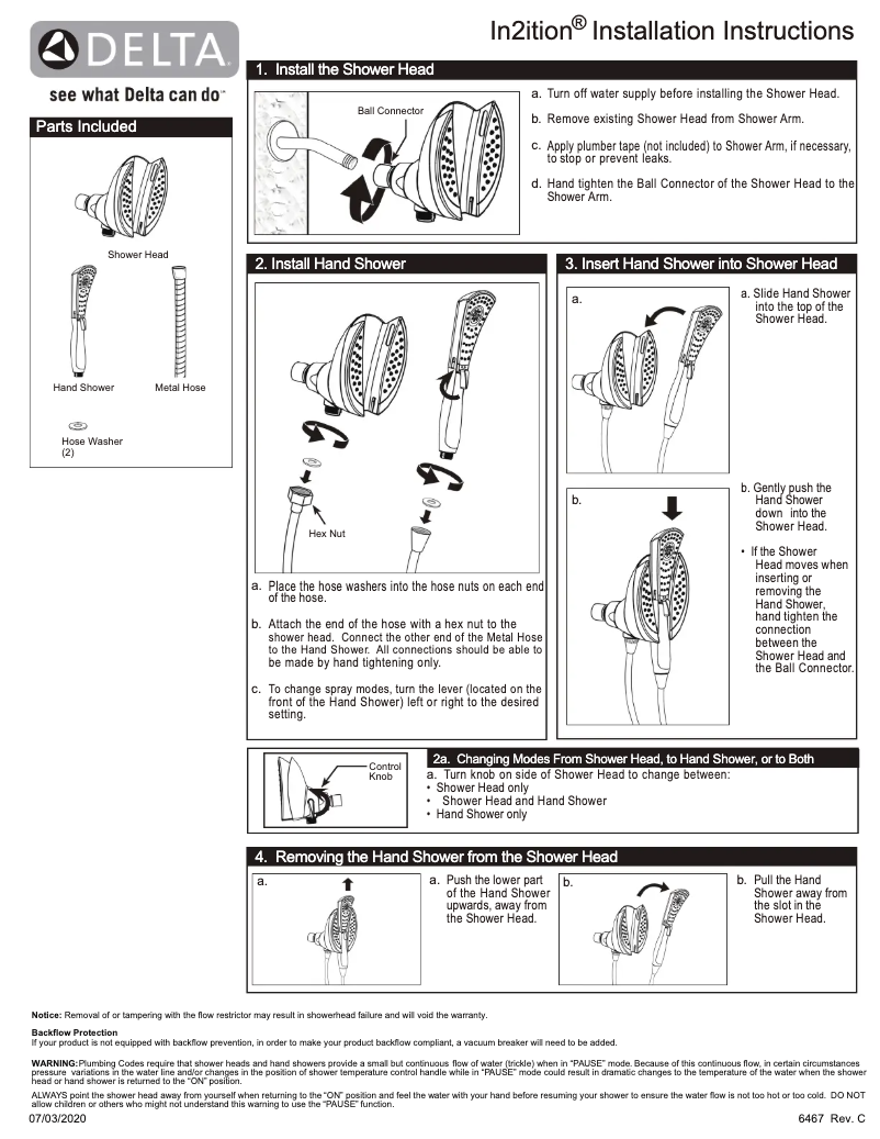 Page 1 de la notice Guide d'installation Delta 58467-SS