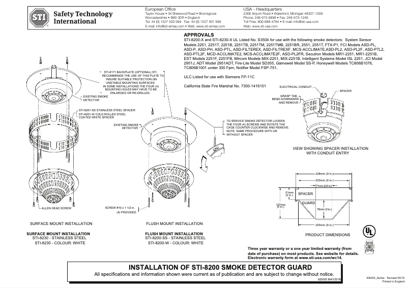 Page 1 de la notice Manuel utilisateur STI STI-8201-W