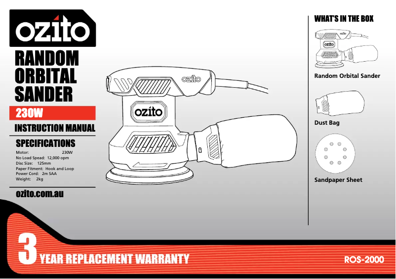 Page n°1 - Mode d'emploi Ozito ROS-2000