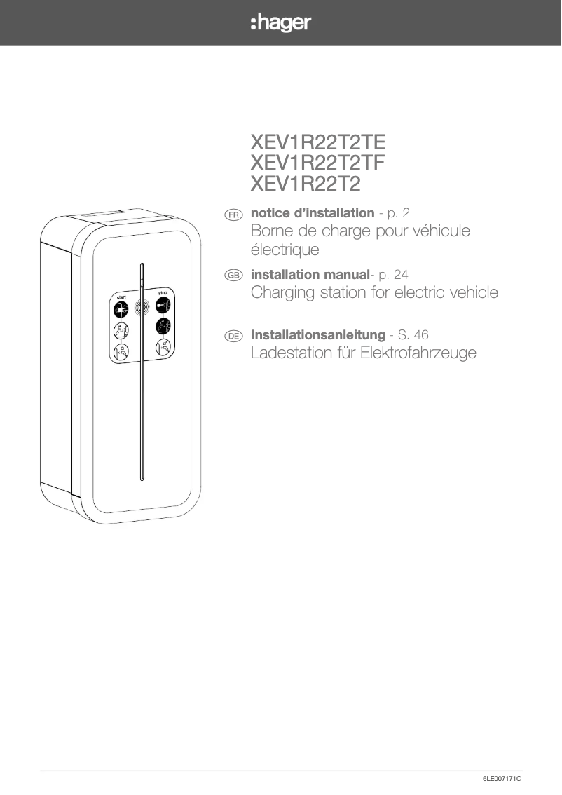 Page n°1 - Manuel utilisateur Hager XEV1R22T2TE