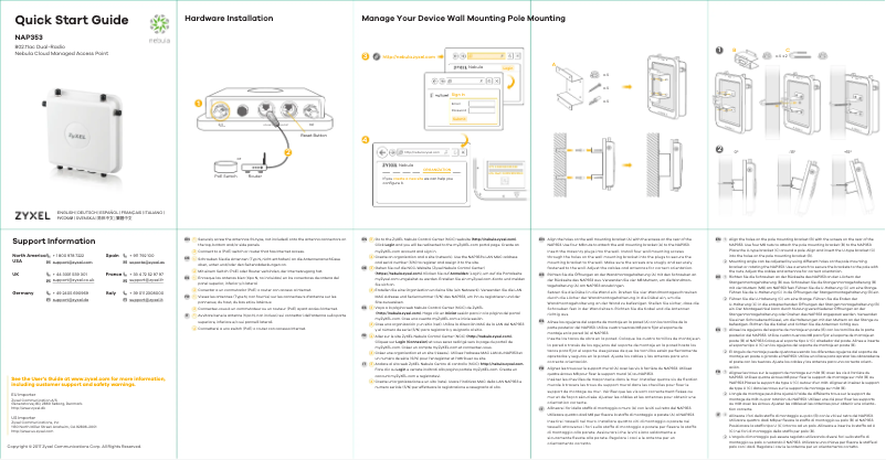 Page 1 de la notice Guide de démarrage rapide ZyXEL Nebula NAP353