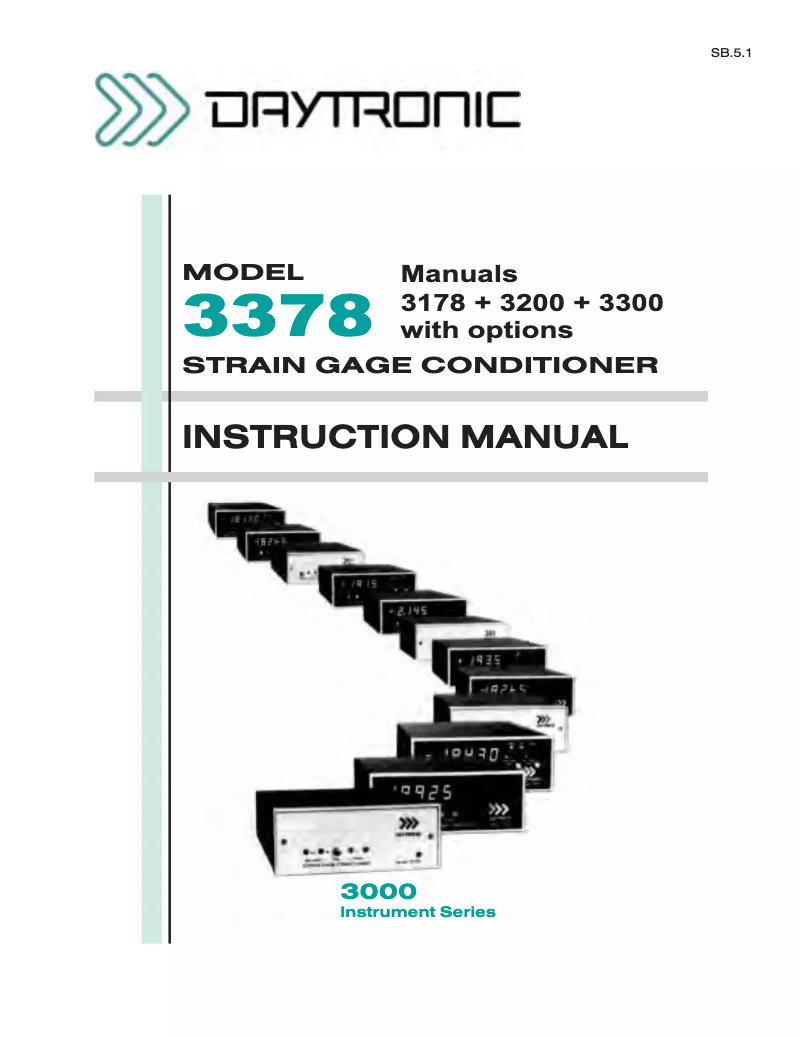 Page n°1 - Manuel utilisateur Daytronic 3378S