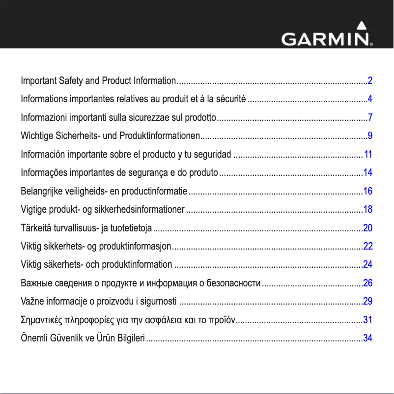 Page 1 de la notice Instructions de sécurité Garmin GPSMAP 6212