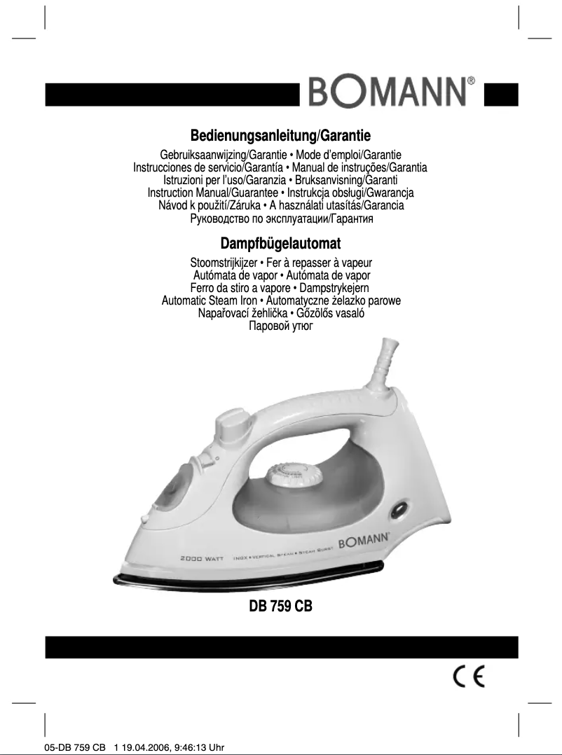 Page 1 de la notice Manuel utilisateur Bomann DB 759