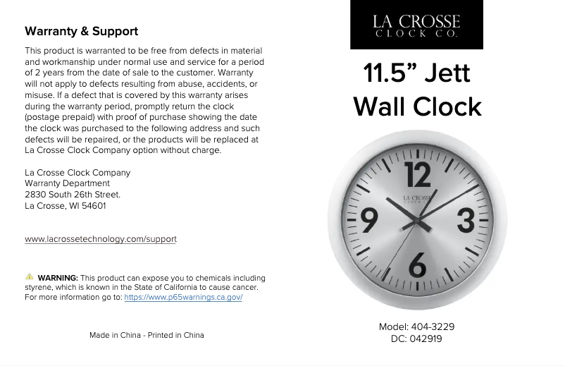 Page 1 de la notice Manuel utilisateur La Crosse Technology 404-3229