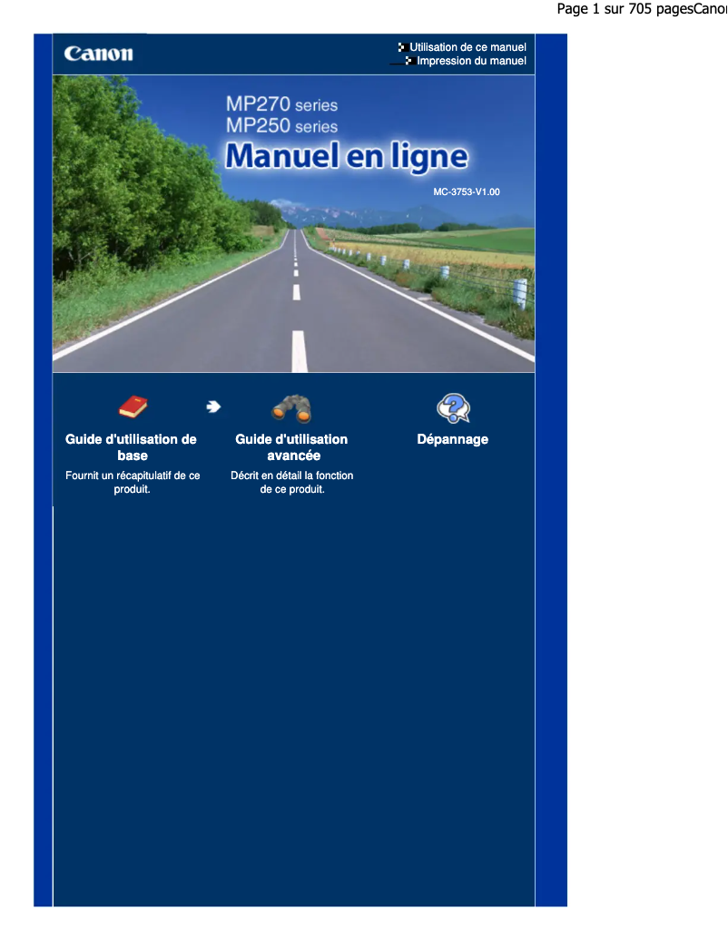 Page n°1 - Manuel utilisateur Canon Pixma MP272