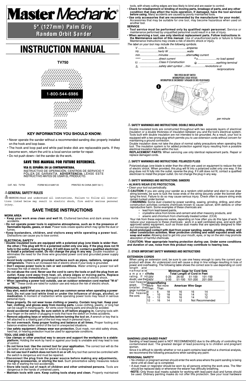 Page n°1 - Manuel utilisateur Black & Decker TV750
