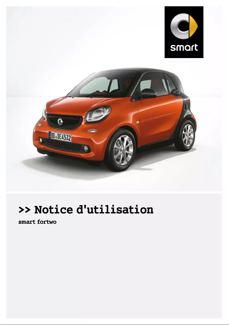 Page 1 de la notice Manuel utilisateur Smart Fortwo (2016)