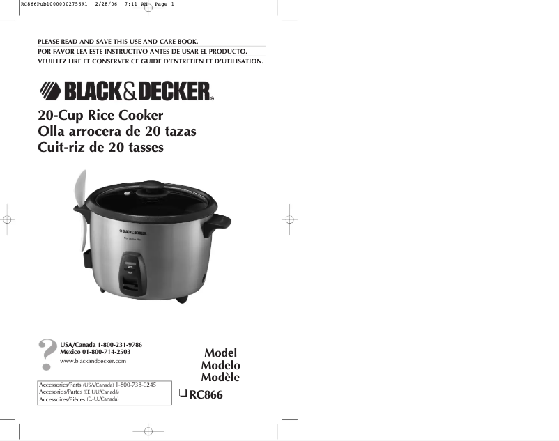 Page n°1 - Manuel utilisateur Black & Decker RC866