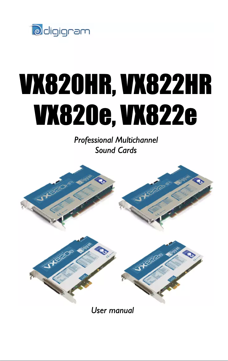 Page 1 de la notice Manuel utilisateur Digigram VX822e