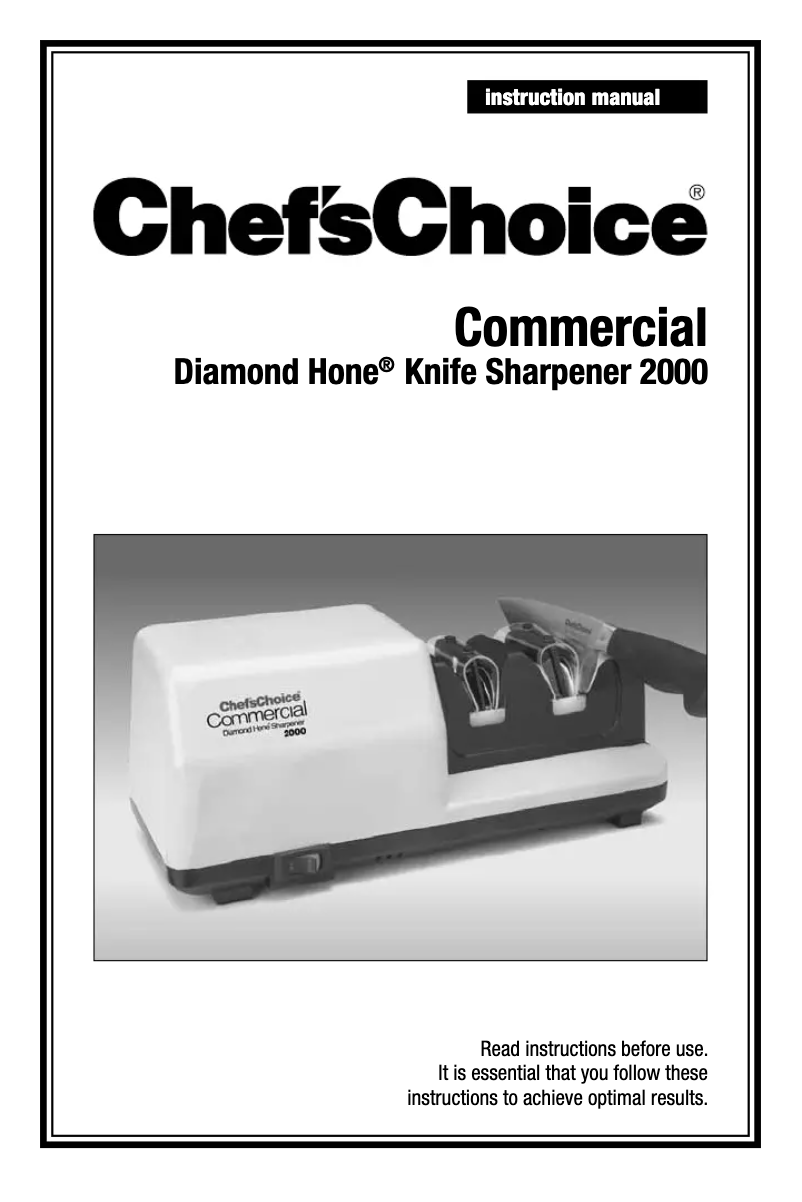 Page 1 de la notice Manuel utilisateur Chef's Choice Diamond Hone 2000