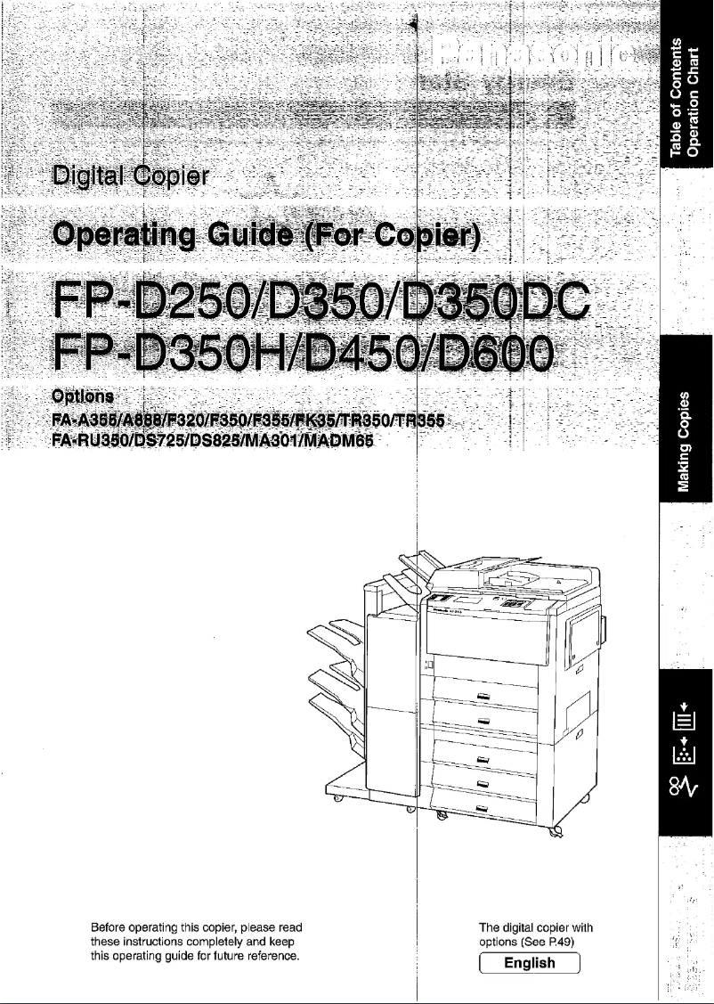 Page n°1 - Manuel utilisateur Panasonic FP-D350
