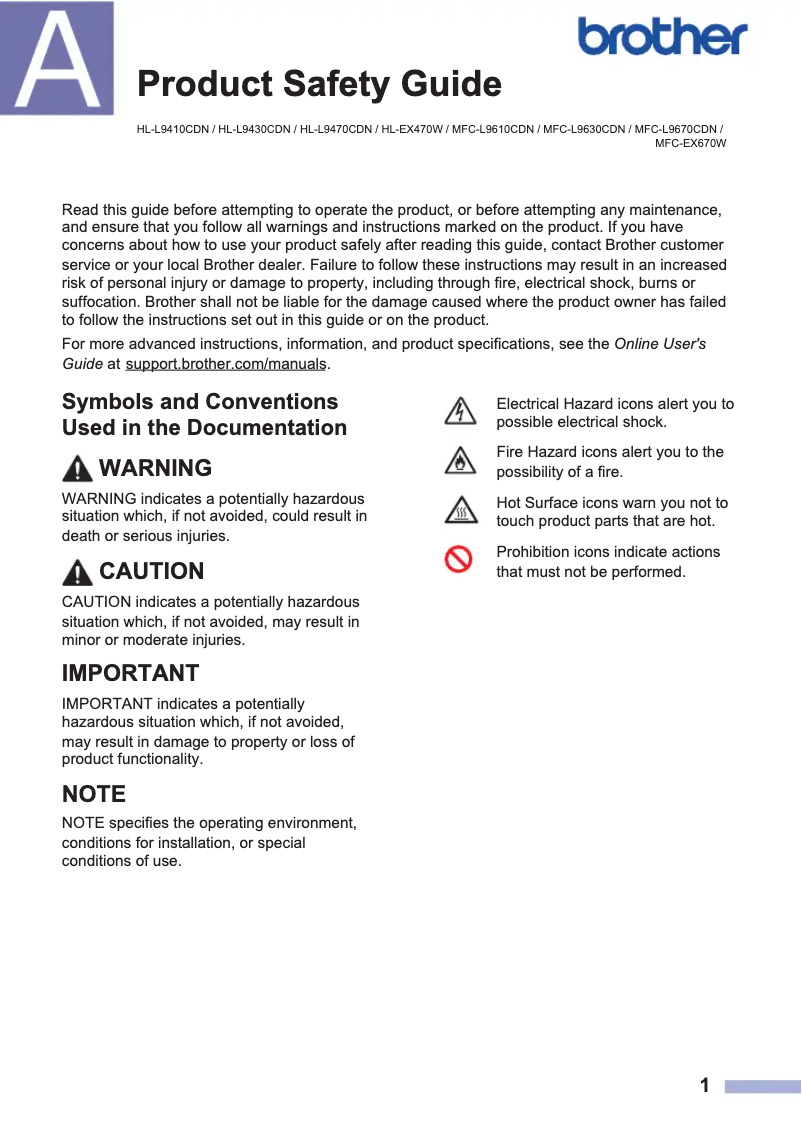 Image de la première page du manuel de l'appareil MFC-EX670W