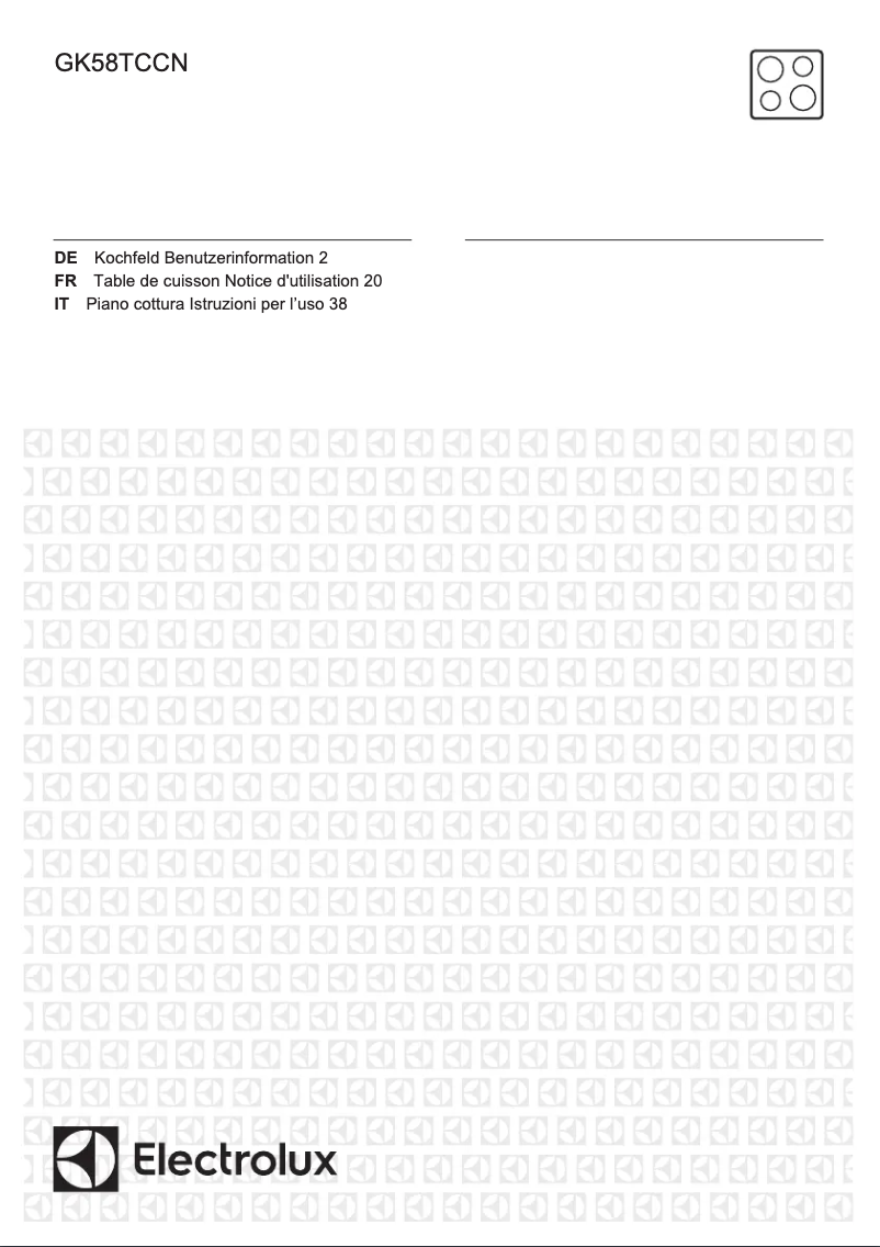 Page n°1 - Manuel utilisateur Electrolux GK58TCCN