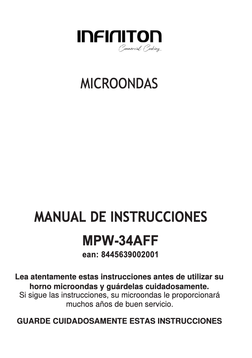 Image de la première page du manuel de l'appareil MPW-34AFF