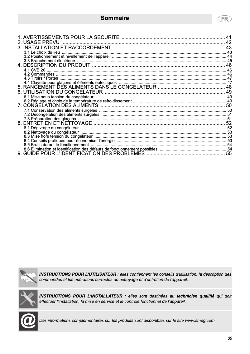 Image de la première page du manuel de l'appareil CVB20LNE