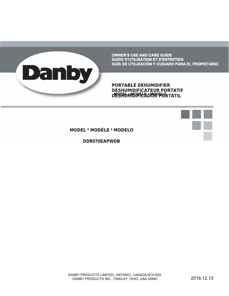 Page 1 de la notice Manuel utilisateur Danby DDR070EAPWDB