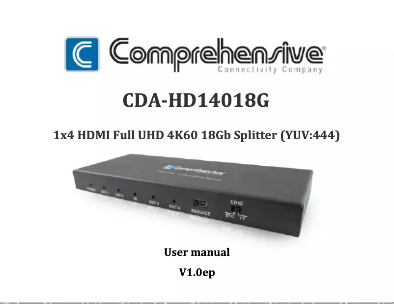 Page 1 de la notice Manuel utilisateur Comprehensive CDA-HD14018G