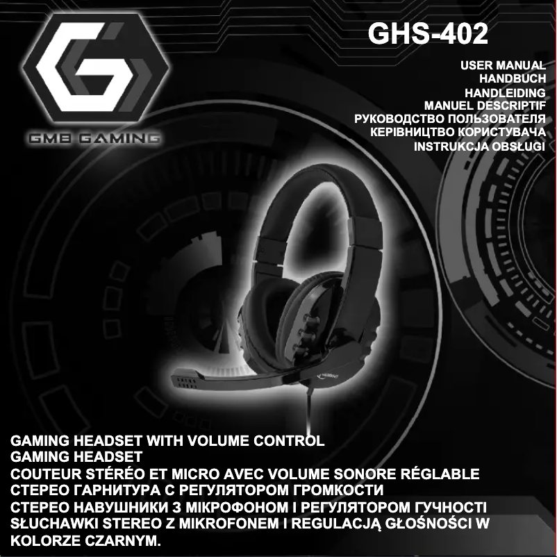 Page 1 de la notice Manuel utilisateur GMB Gaming GHS-402