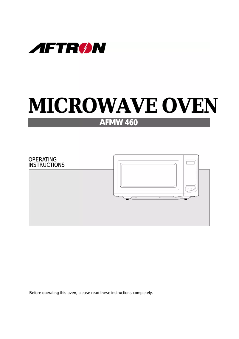 Image de la première page du manuel de l'appareil AFMW 460