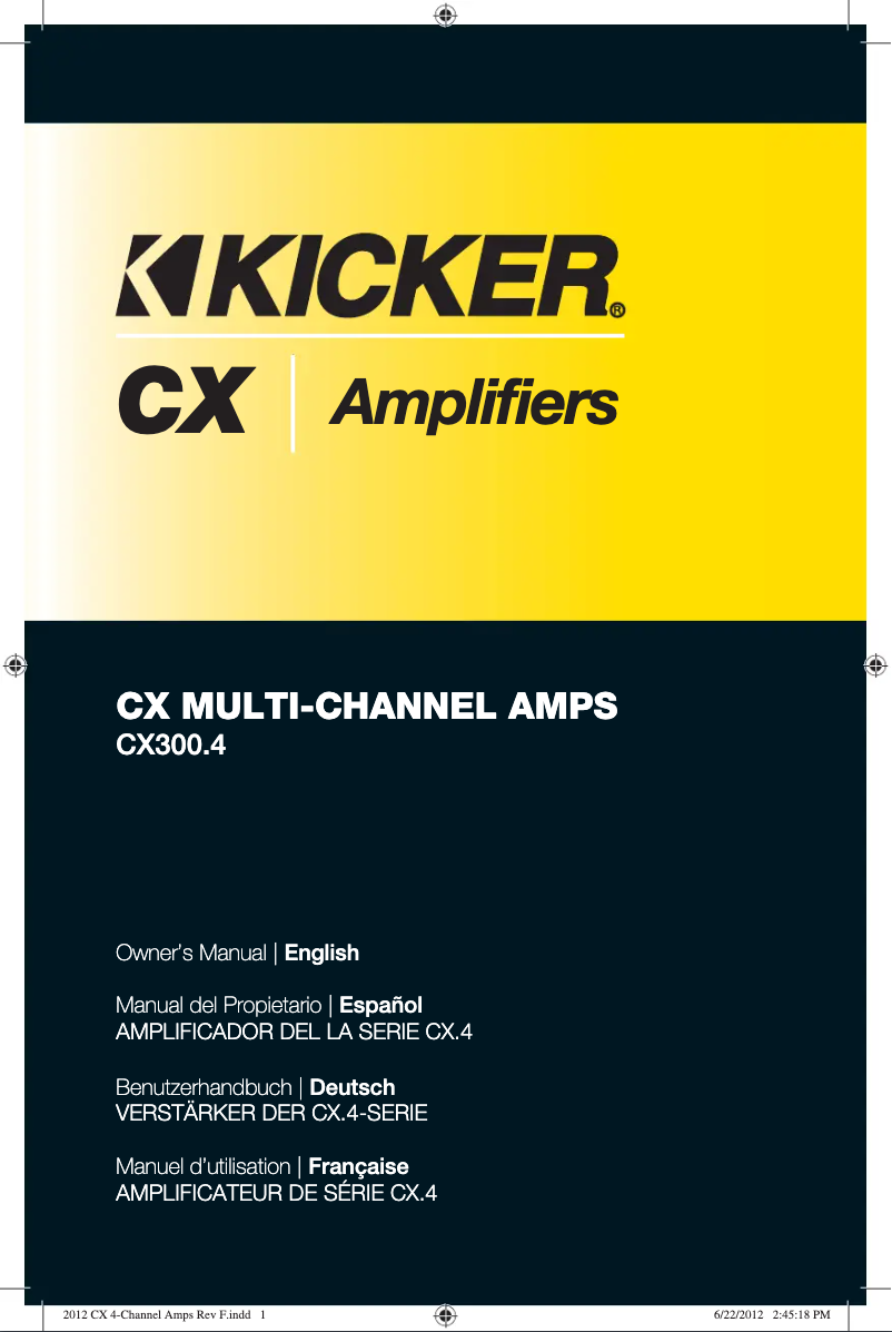 Page 1 de la notice Manuel utilisateur Kicker CX300.4