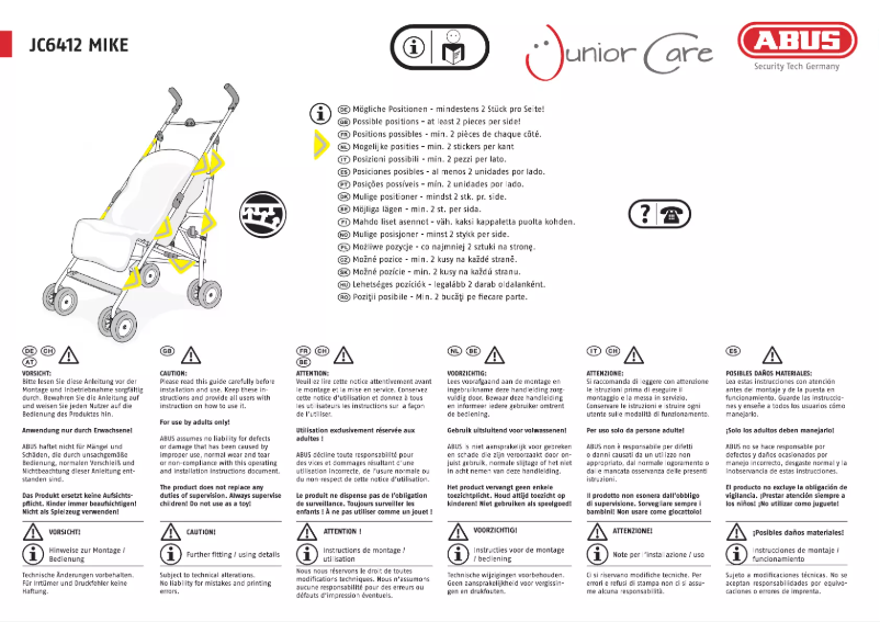 Page n°1 - Manuel utilisateur Abus JC6412 MIKE