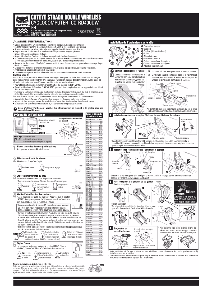 Image de la première page du manuel de l'appareil Strada CC-RD400DW