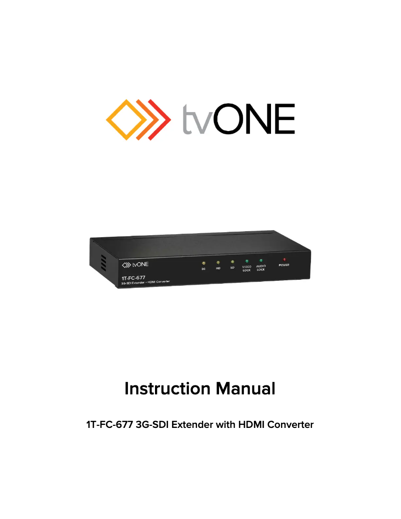 Page 1 de la notice Manuel utilisateur TV One 1T-FC-677