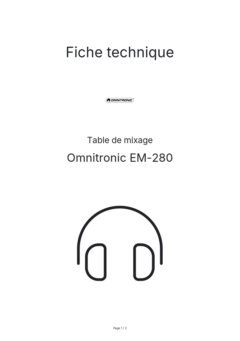 Image de la première page du manuel de l'appareil EM-280