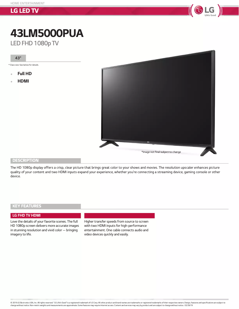 Image de la première page du manuel de l'appareil LM5000PUA