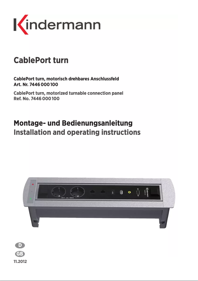 Imagen de la primera página del manual del dispositivo CablePort turn