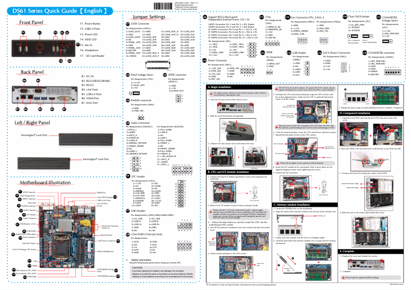 Page 1 de la notice Manuel utilisateur Shuttle DS61