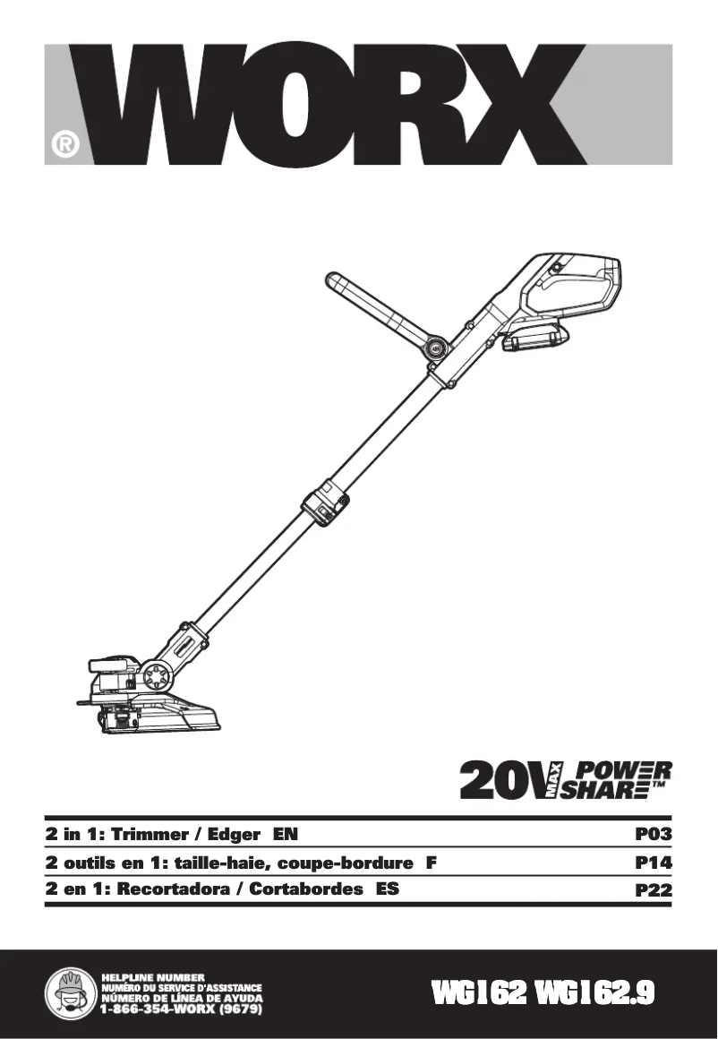 Page 1 de la notice Manuel utilisateur Worx WG929.1