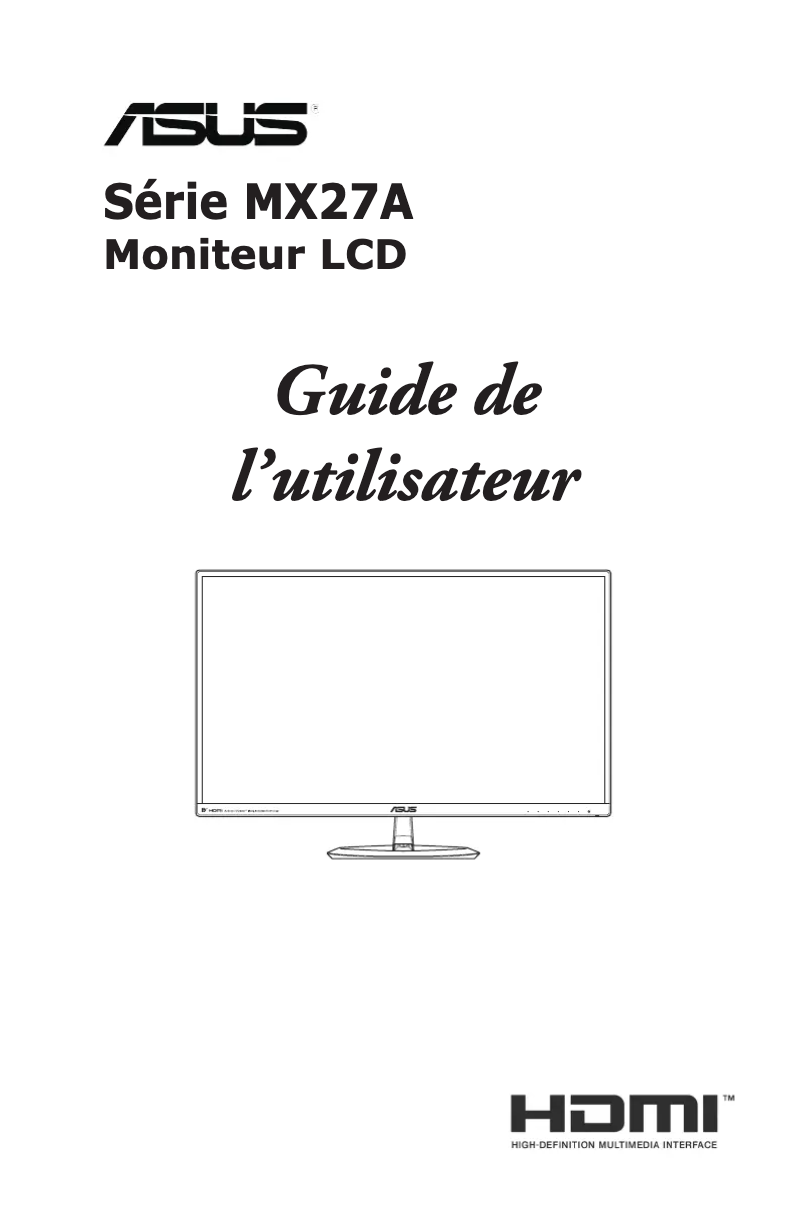 Page 1 de la notice Manuel utilisateur Asus MX27AQ