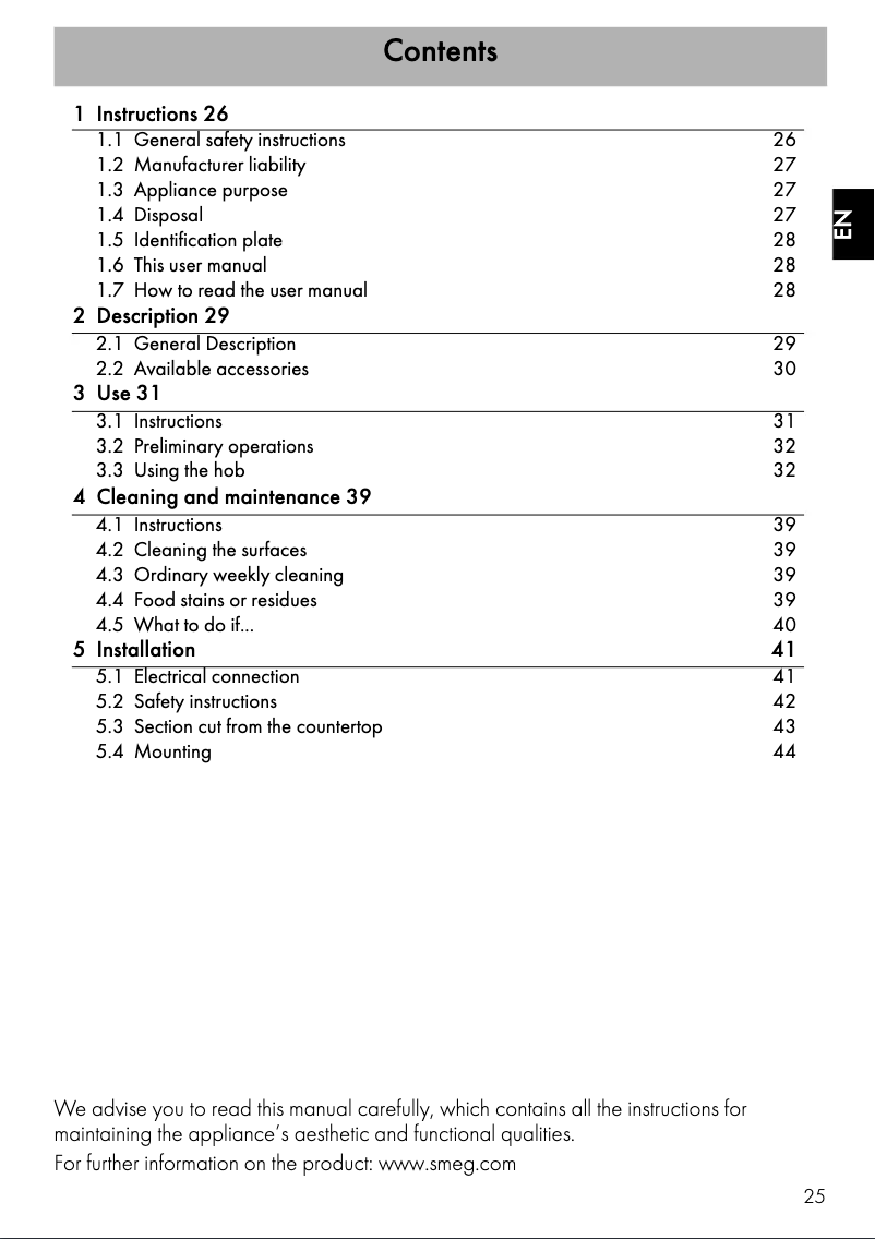 Page n°1 - Manuel utilisateur Smeg SI5641D