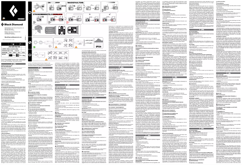 Page 1 de la notice Manuel utilisateur Black Diamond Cosmo