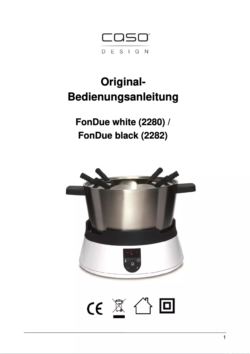 Page 1 de la notice Manuel utilisateur Caso FonDue