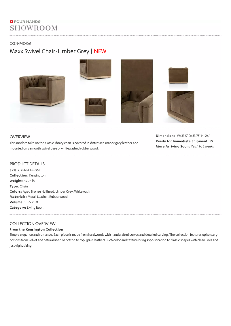 Page 1 de la notice Manuel utilisateur Four Hands CKEN-F4Z-061