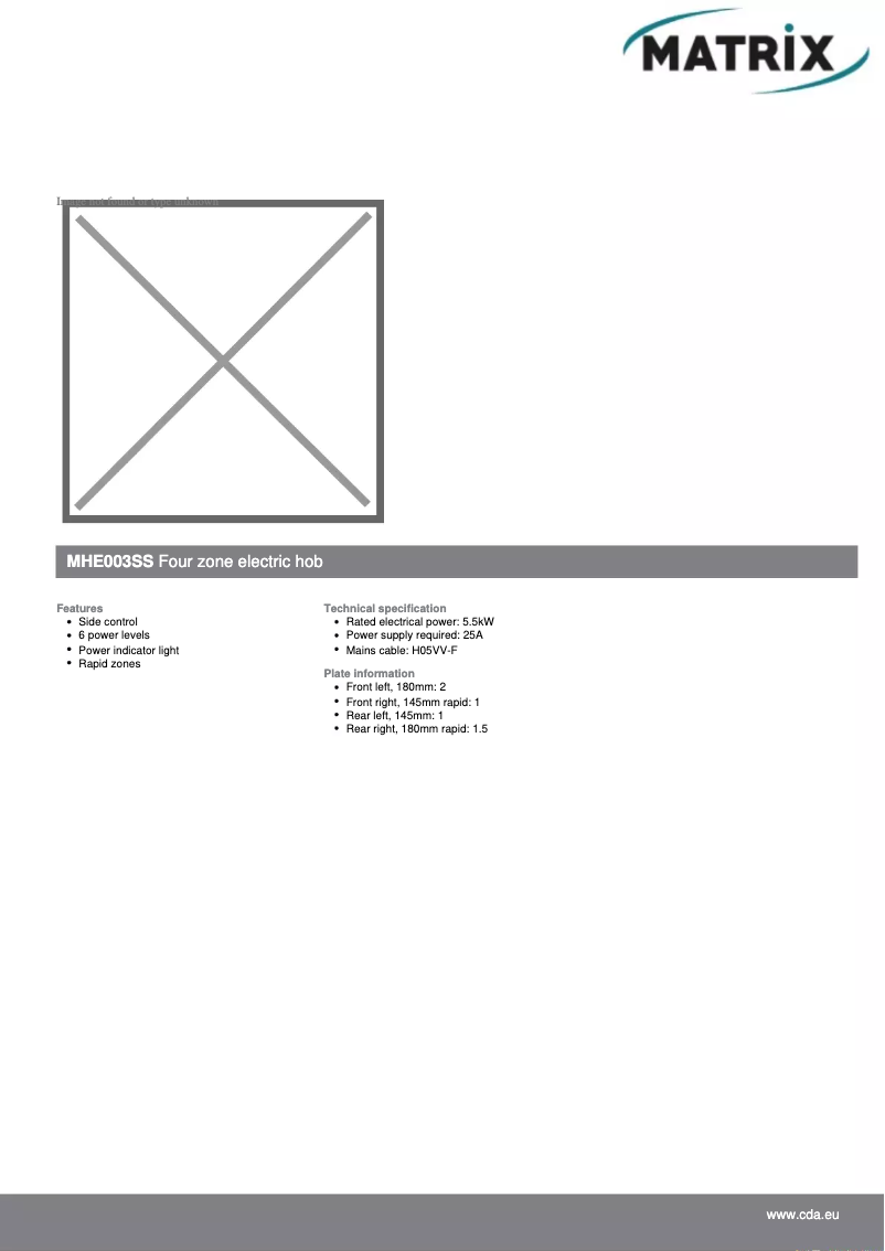 Page 1 de la notice Manuel utilisateur Matrix MHE003SS