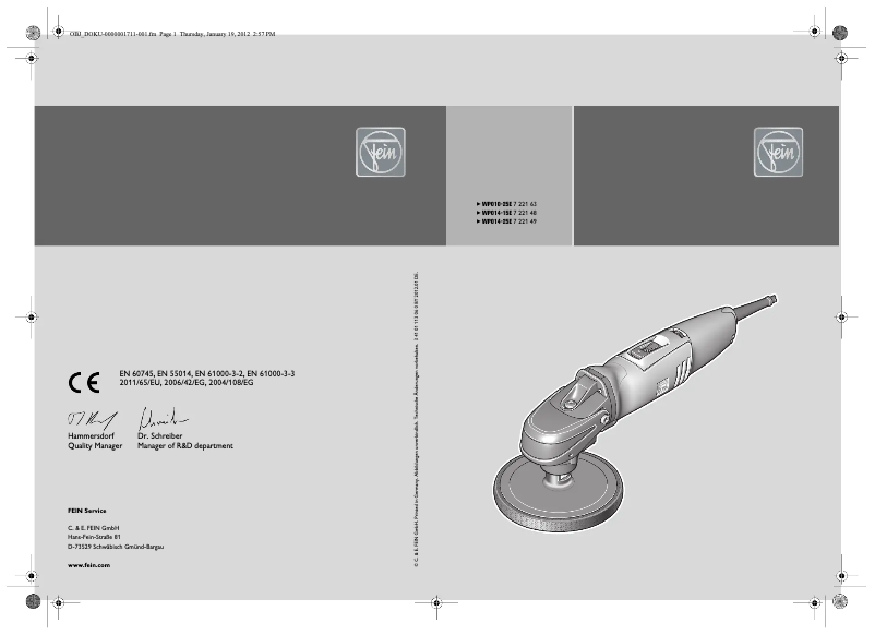 Image de la première page du manuel de l'appareil WPO 15-25 E