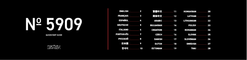 Page 1 de la notice Guide de démarrage rapide Mark Levinson No.5909