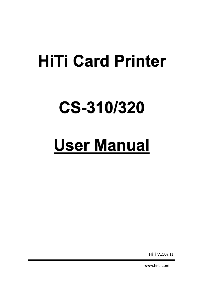 Page n°1 - Manuel utilisateur HiTi CS-310