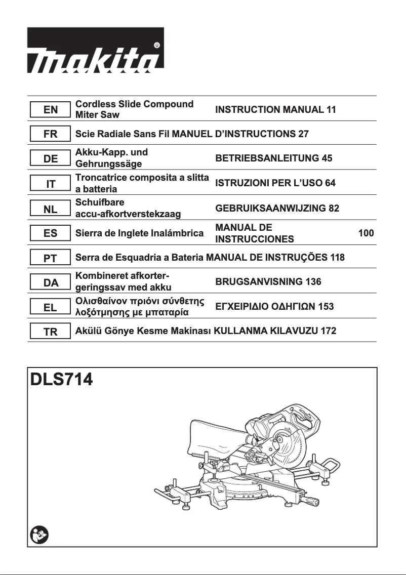 Page 1 de la notice Fiche technique Makita DLS714NZ